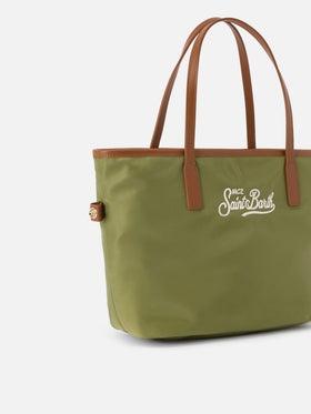 Borsa City medium in nylon verde militare<BR/> CB0002 00219L MC2 SAINT BARTH