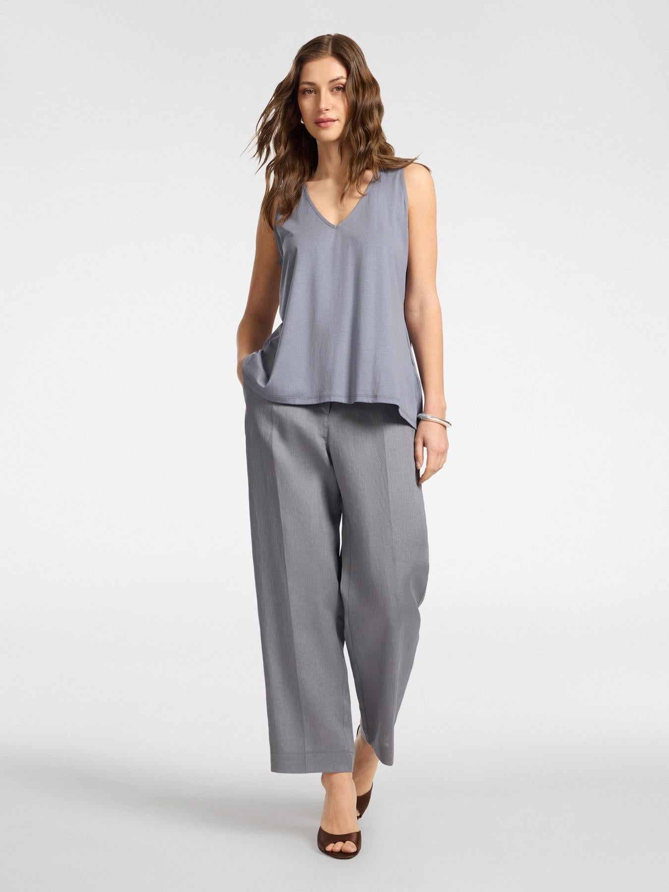 Pantaloni in lino<BR/> P007P000494N 23 ELENA MIRO
