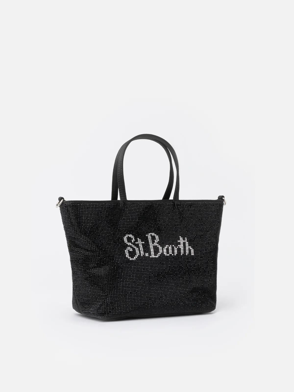 Mini borsa con strass neri<BR/> SBM0001 00236I MC2 SAINT BARTH