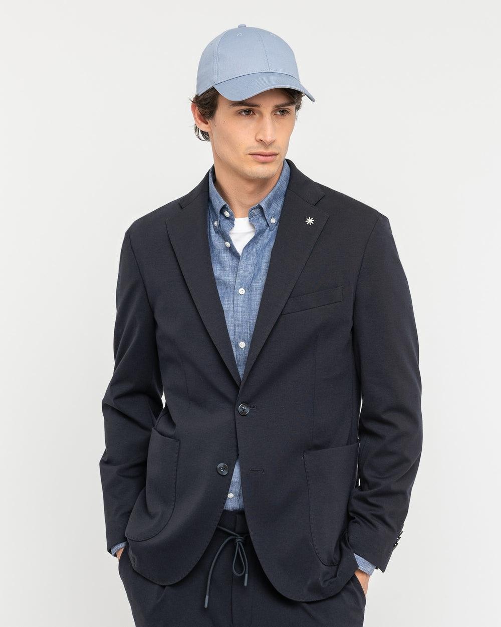 giacca nuvola punto milano stretch blu<BR/> 3832G2728MC253272 89 MANUEL RITZ