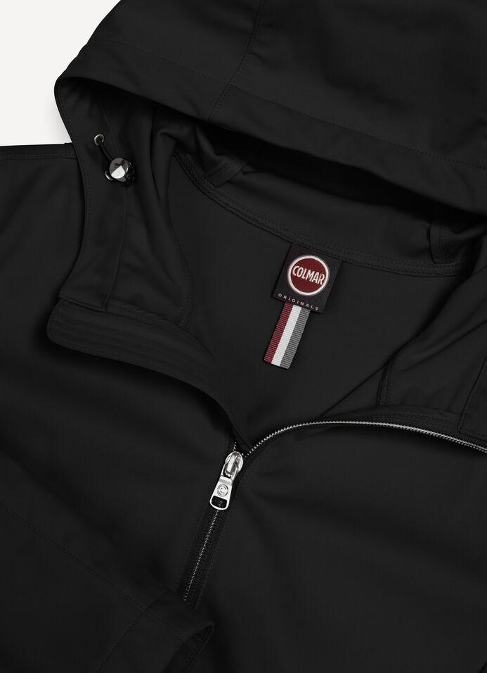 Giacca in softshell con cappuccio in tessuto tecnico
