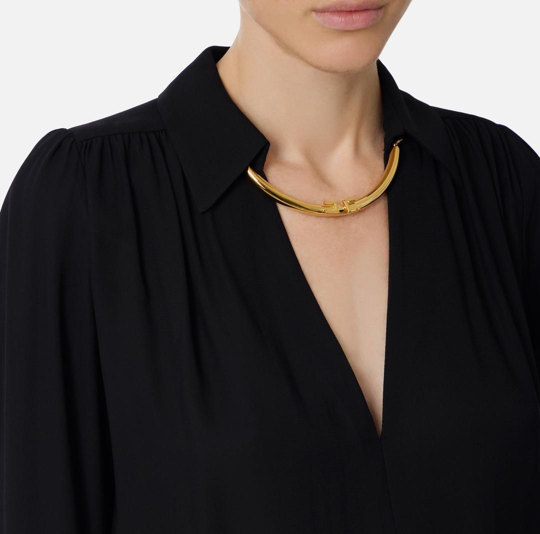 Camicia in georgette con dettaglio gioiello CA12356E2 110 ELISABETTA FRANCHI