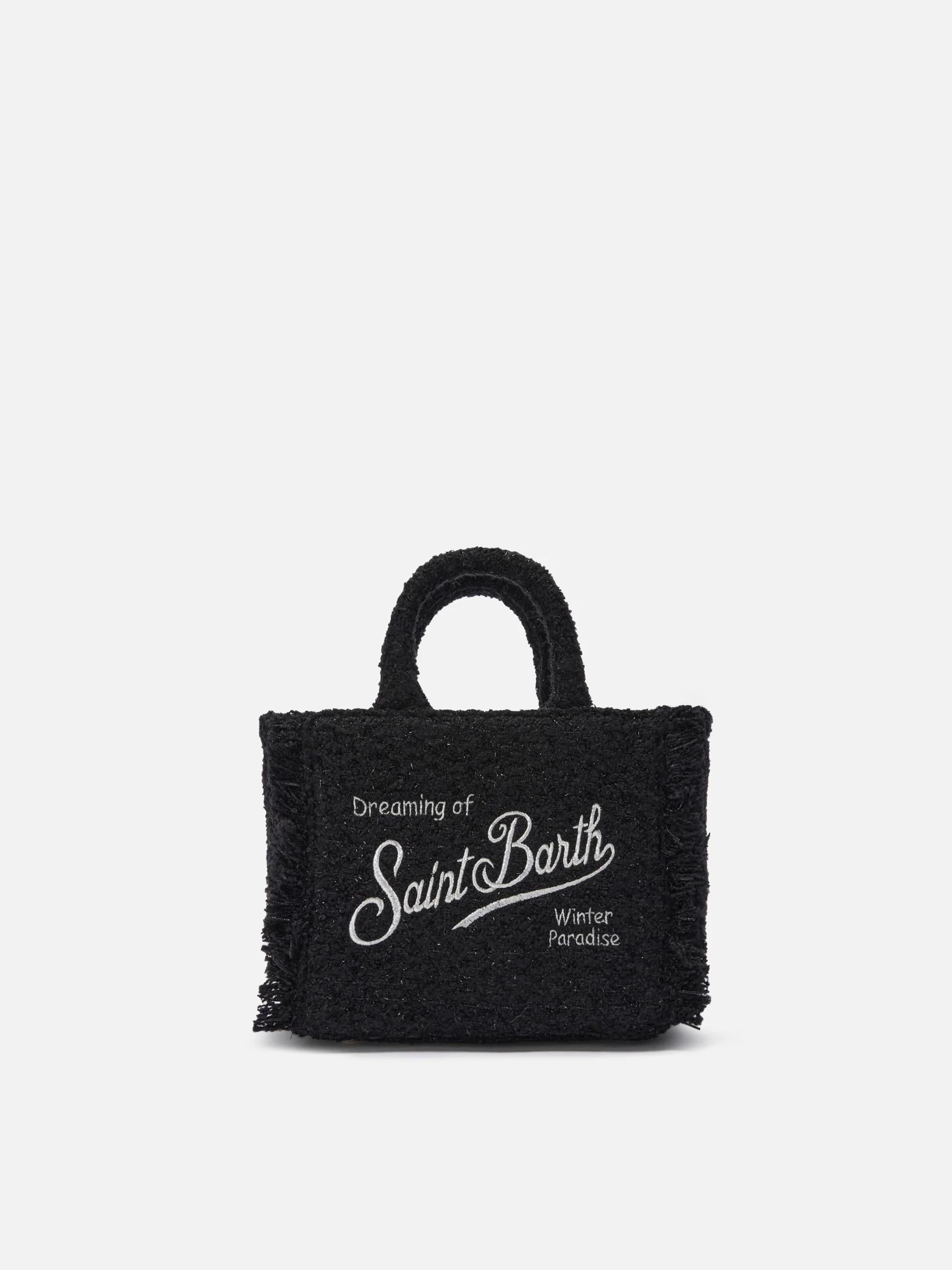 Borsa a mano Vanity Mini Tweed nera<BR/> VAMI026 00207I MC2 SAINT BARTH