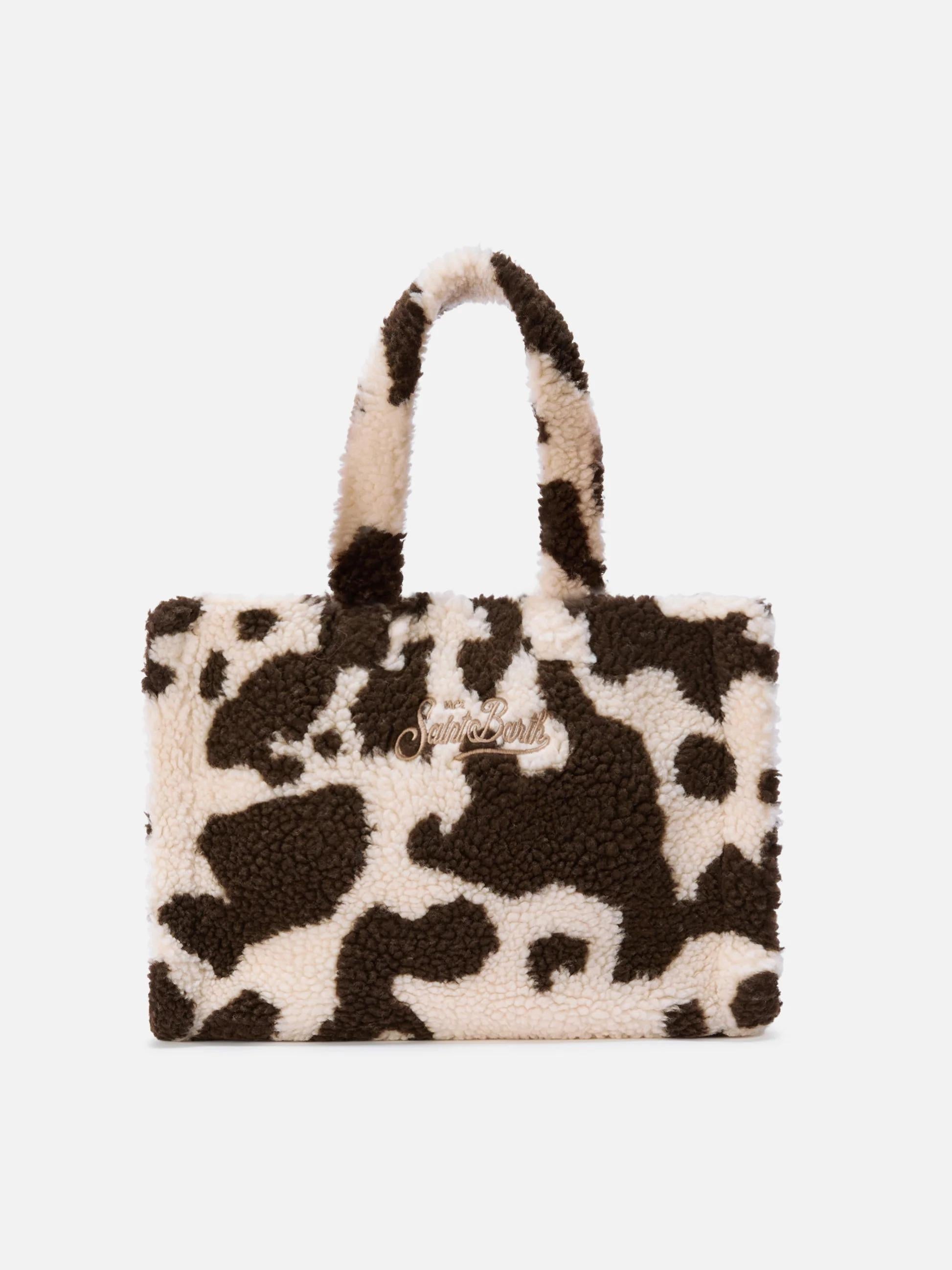 Borsa a mano Colette Teddy in sherpa muccato<BR/> COL0032 00286I MC2 SAINT BARTH