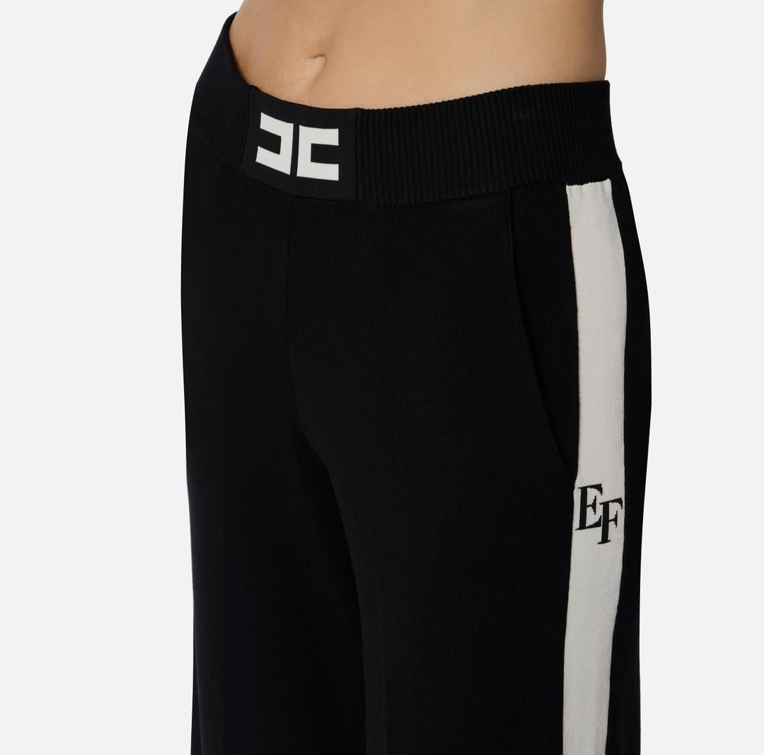 Pantaloni in viscosa con bande lucide KP69S56E2 EF3 ELISABETTA FRANCHI