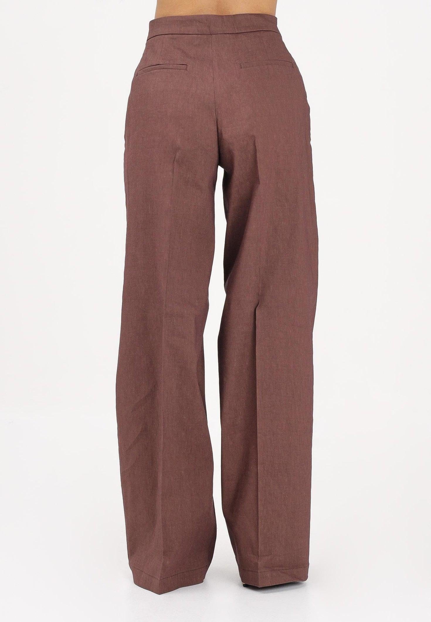 Pantalone elegante marrone da donna 104929A34I L78 PINKO