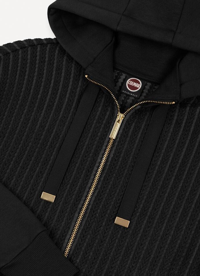 Felpa a trecce con cappuccio<BR/> 9267R 99 COLMAR