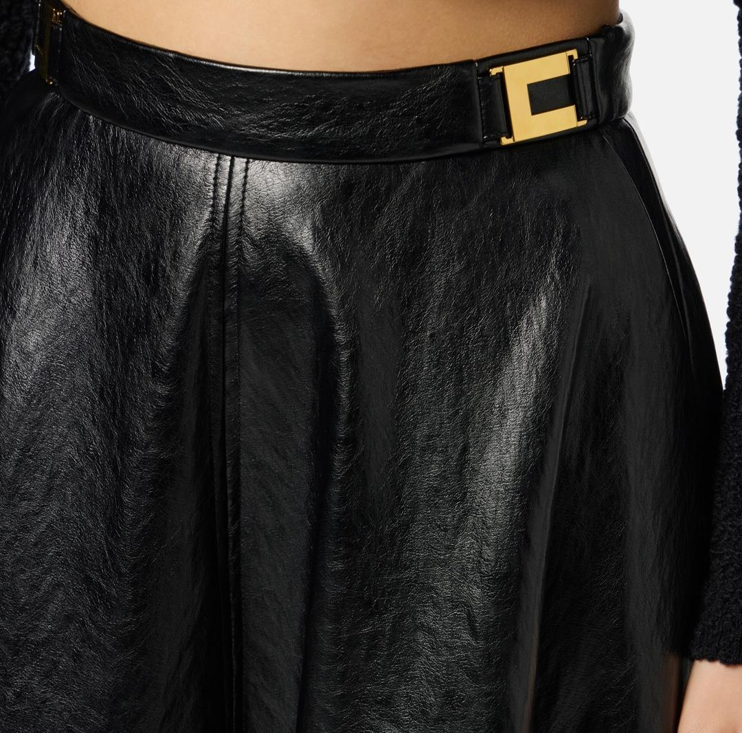 Gonna in craquelé con dettagli logo GO13656E2 110 ELISABETTA FRANCHI