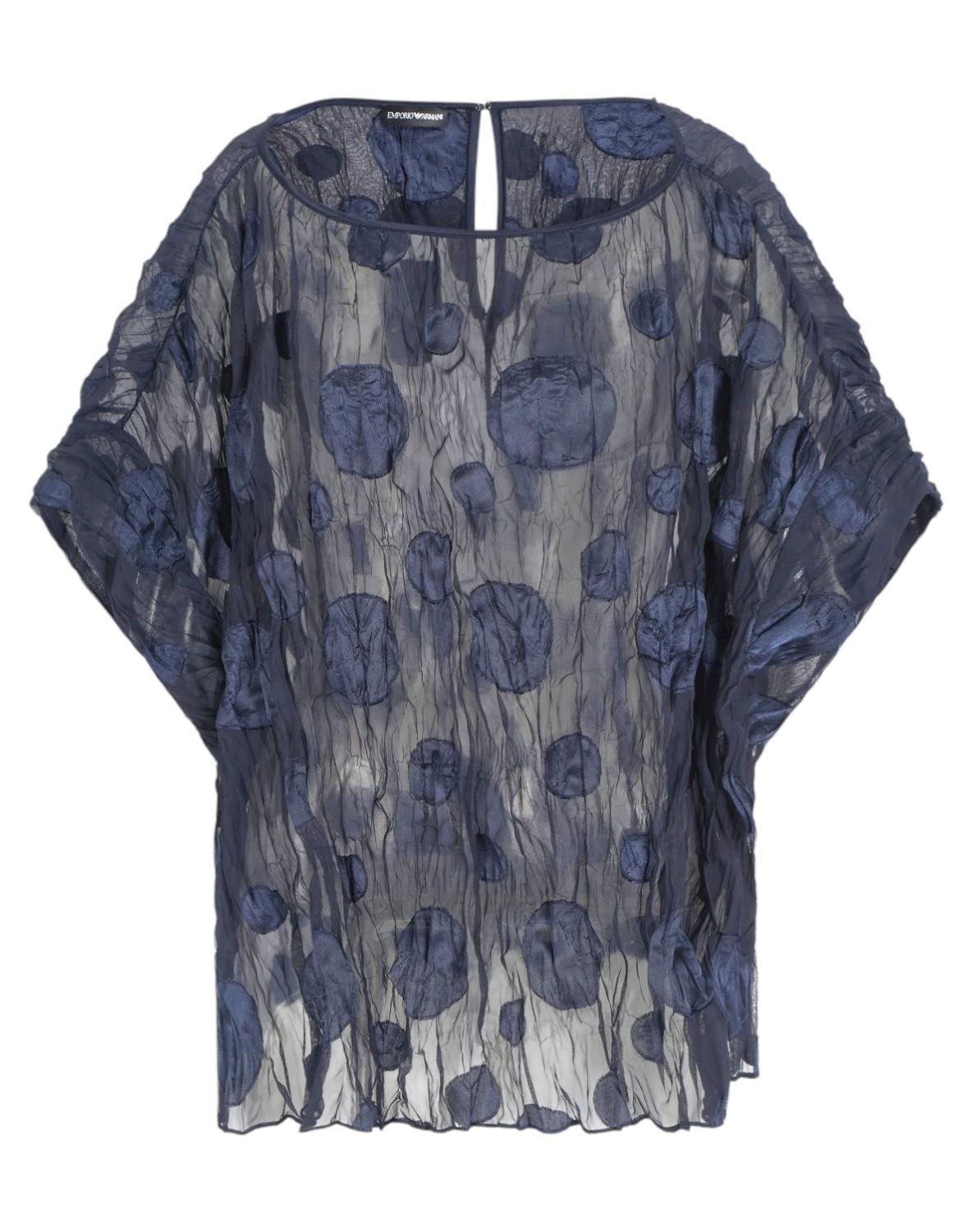 Blusa trasparente con motivo a pois EW000875AF12530 F4031 ARMANI