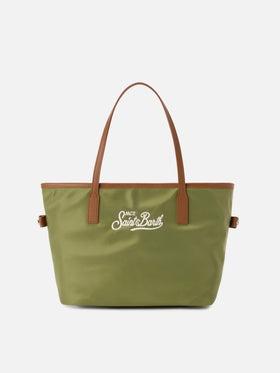 Borsa City medium in nylon verde militare<BR/> CB0002 00219L MC2 SAINT BARTH