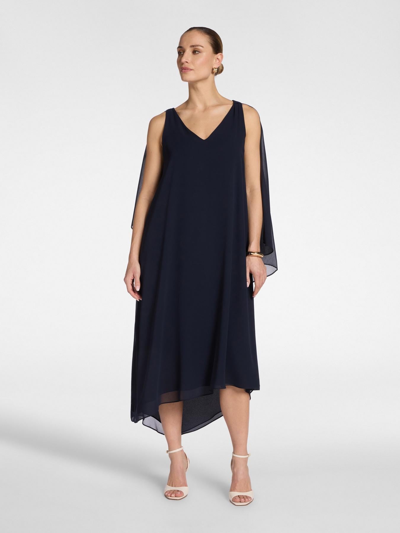 Abito lungo in georgette<BR/> 7072P100299N 34 ELENA MIRO