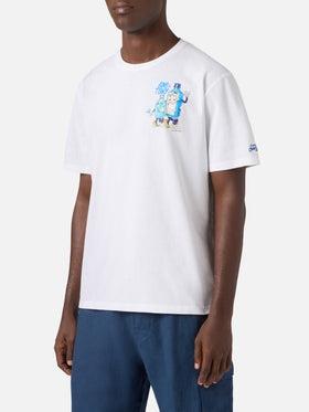 T-shirt Portland bianca con illustrazione Gino & Tony | Special Edition PRL0002 04359L MC2 SAINT BARTH