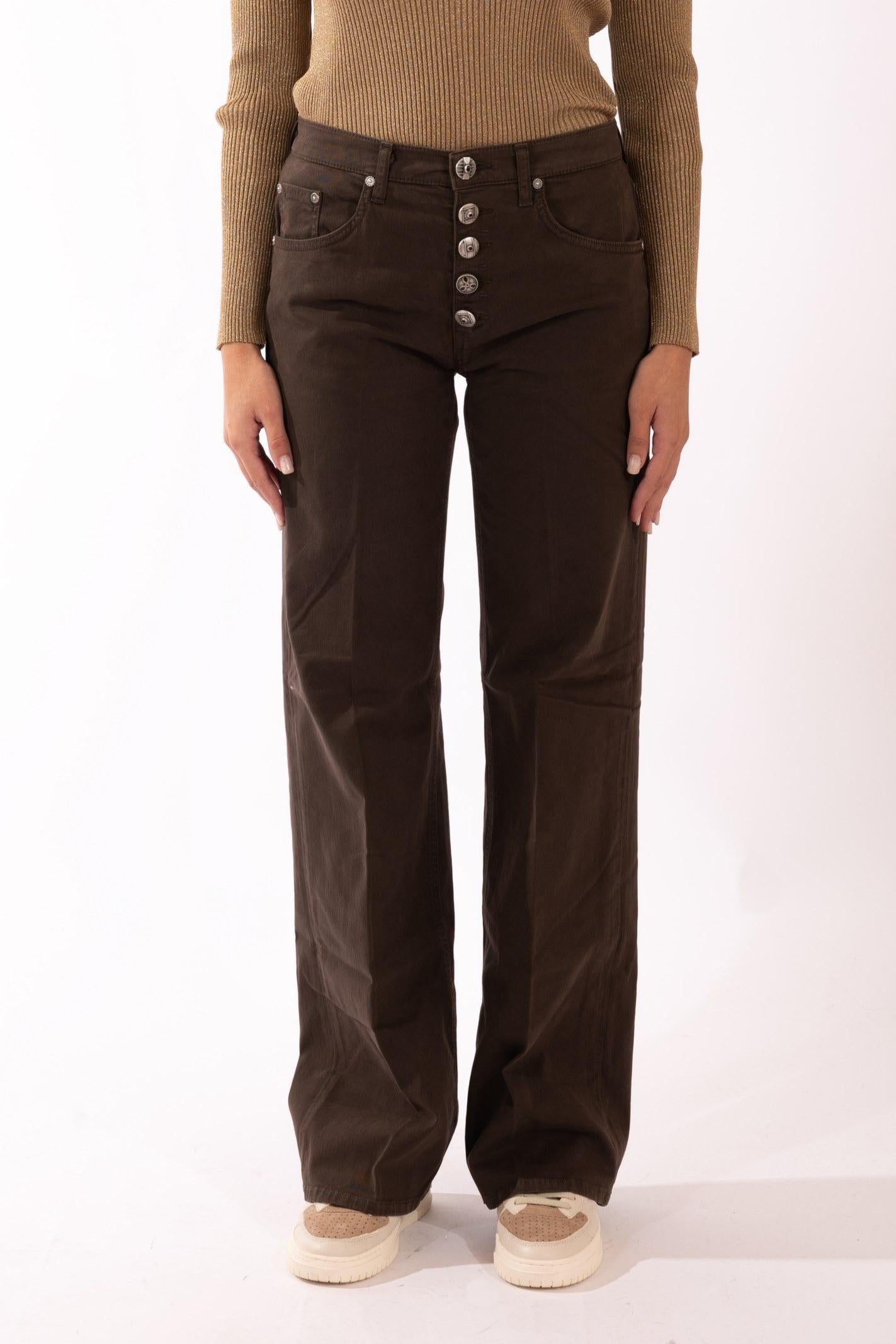 Jeans cinque tasche con bottoni gioiello<BR/> DP427BGSE043PTD 737 DONDUP