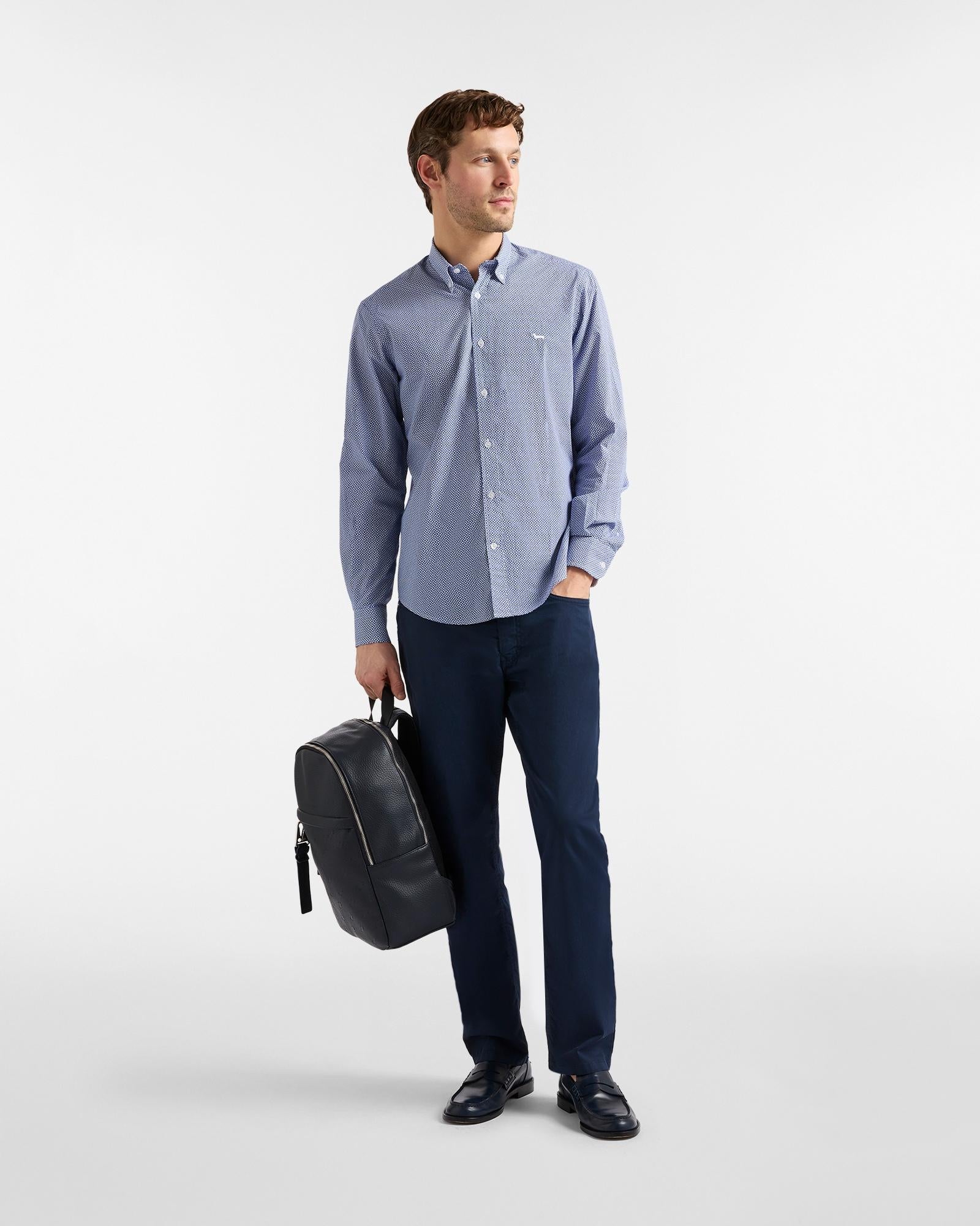 Camicia micro stampa regular fit<BR/> CRQ026013814M 844 HARMONT & BLAINE