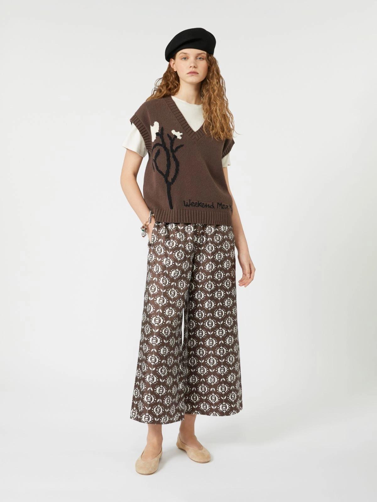 Gilet intarsiato in misto cotone CRUSCA 001 WEEKEND