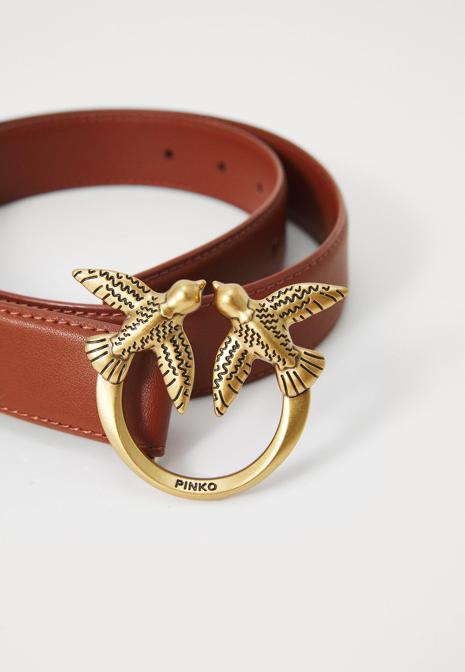 Cintura alta Love Birds in pelle 4cm 100120A0F1 L17Q PINKO