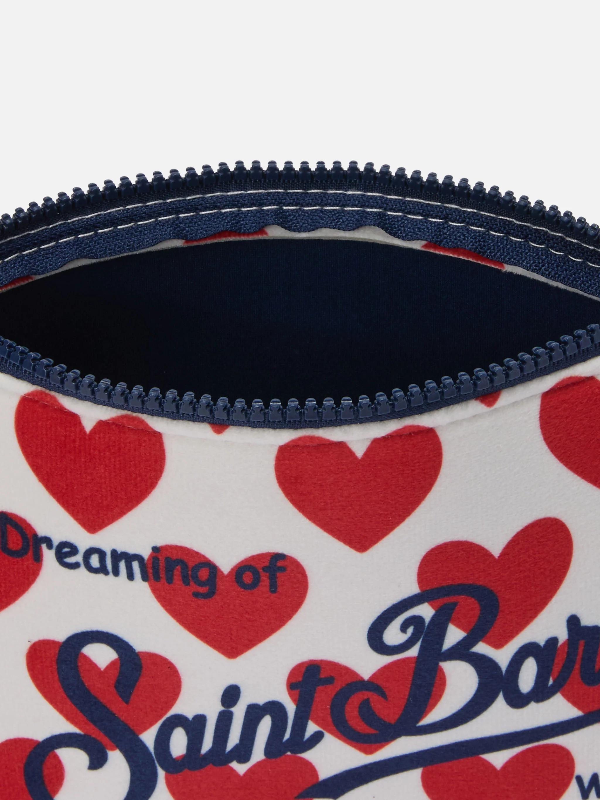 Pochette Aline effetto lana con stampa cuori ALI0002 01505I MC2 SAINT BARTH