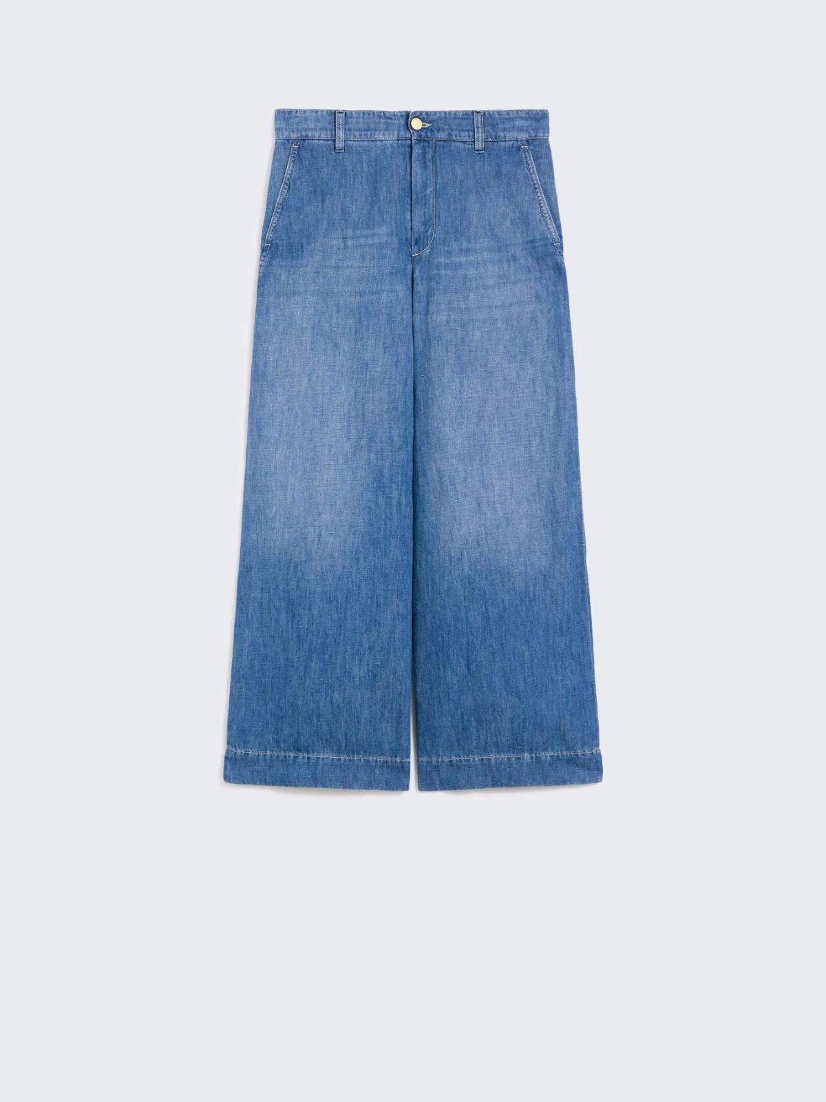 Pantalone in denim di cotone e lino - Blu SMMASTICE 001 S MAX MARA