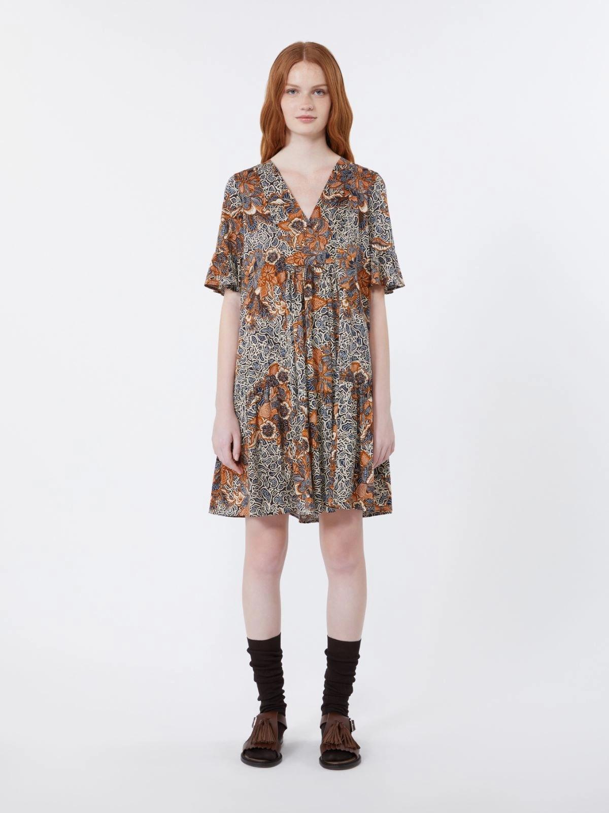Abito in jersey di cotone stampato - BLU<BR/> WKDFUOCO 009 WEEKEND