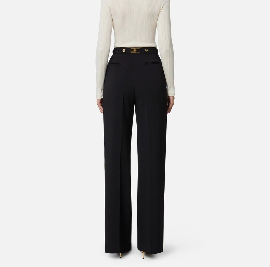 Pantaloni in crêpe con accessorio gioiello PA09956E2 110 ELISABETTA FRANCHI