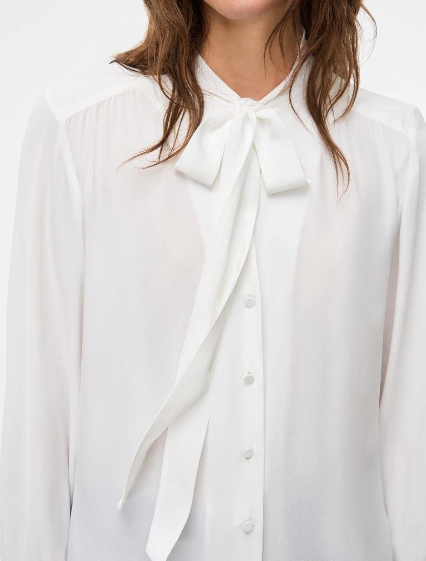 Camicia in misto seta<BR/>bianca IBLDOTTO 001 IBLUES