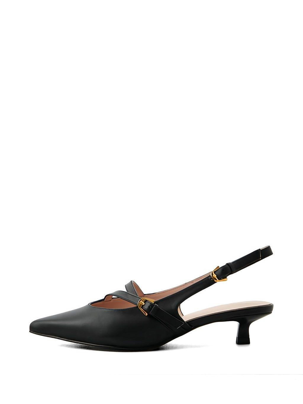 Slingback Ginko Coccinelle in Pelle nera<BR/> E4U0R210201 001 COCCINELLE