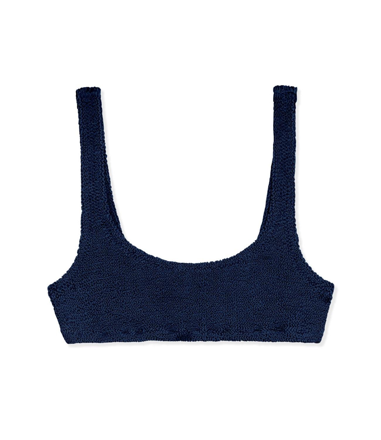 Top bikini Naima bralette in tessuto crinkle blu NAIM002 08623L MC2 SAINT BARTH