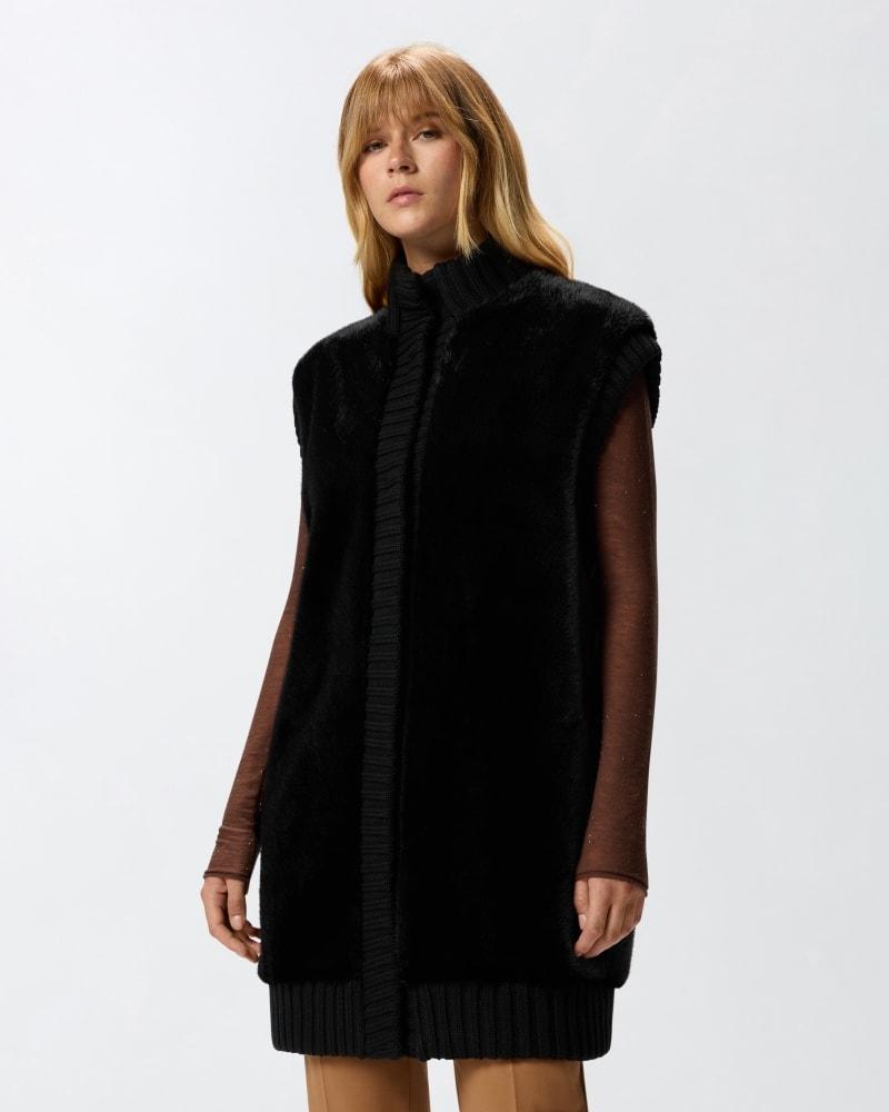 Gilet lungo effetto pelliccia 105402A2PI Z99 PINKO