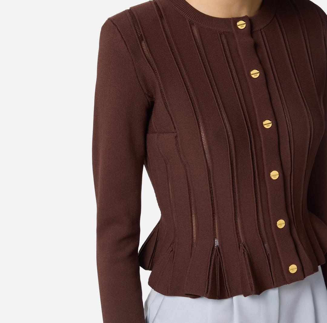 Giacca in maglia con dettagli à jour MK07S56E2 EA3 ELISABETTA FRANCHI