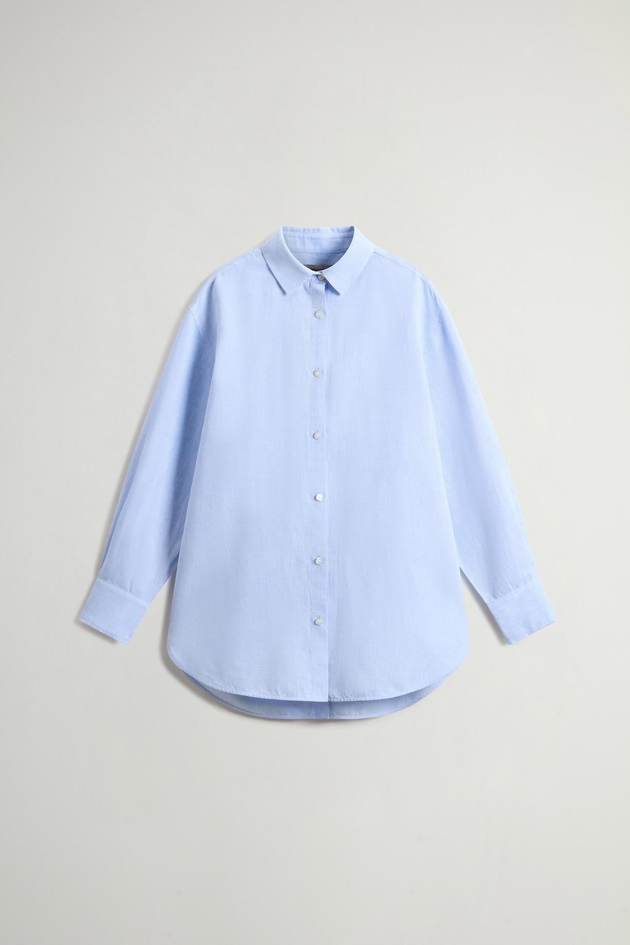 Camicia Boyfriend in misto cotone e lino<BR/> CFWWSI2013FRUT5295 3131 WOOLRICH