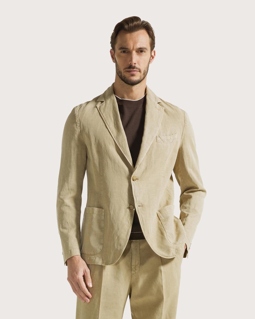 Giacca decostruita due bottoni in lino<BR/> GI0967440222 020 SEVENTY