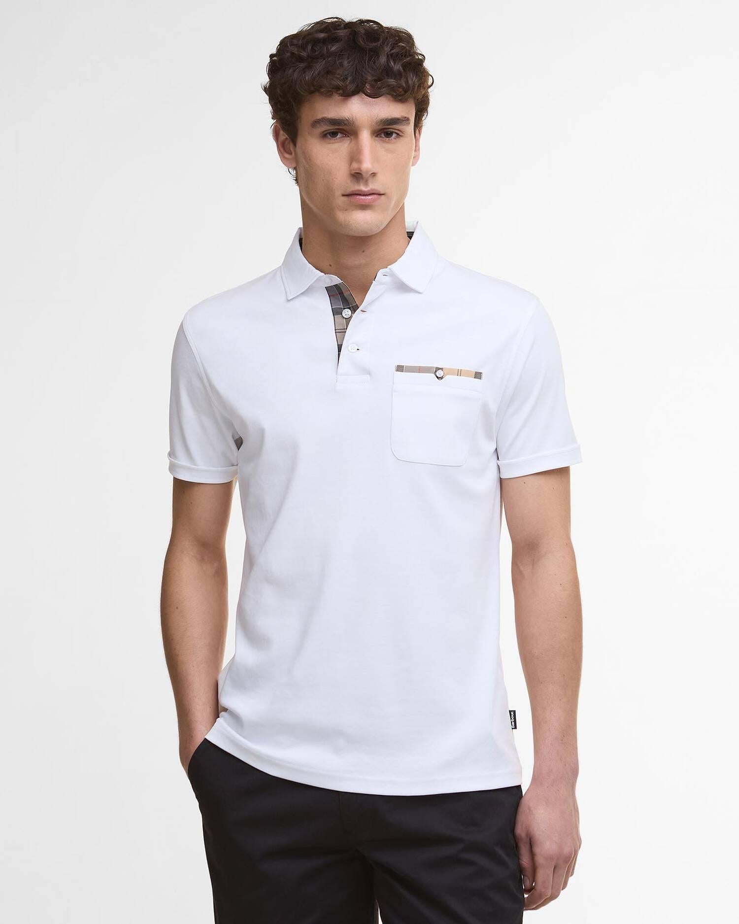 Polo Corpatch a maniche corte leggermente aderente<BR/> MML1496MML WH11 BARBOUR