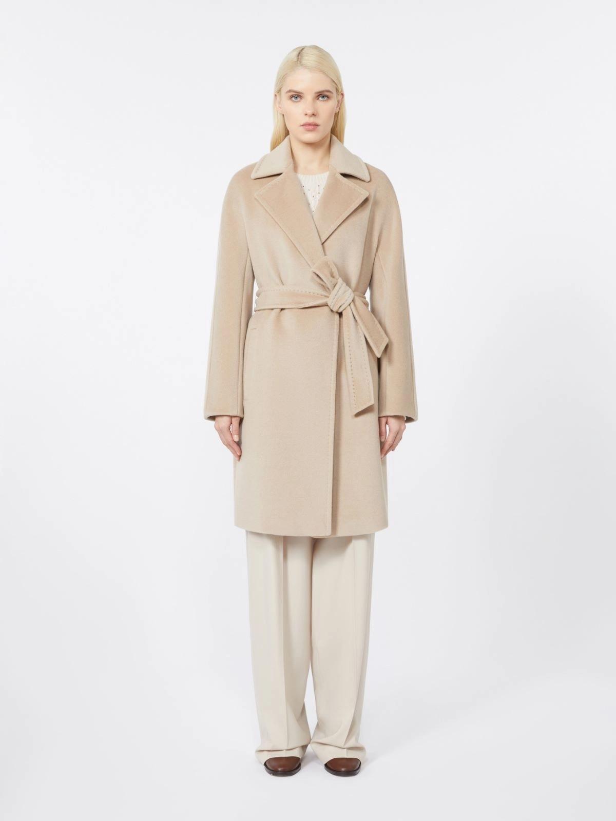 Cappotto a vestaglia in beaver di lana - Beige<BR/> SCIRE 020 MAX MARA STUDIO