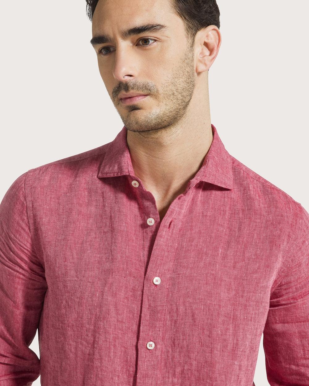 Camicia in lino tinto filo<BR/> CA0320300058 451 SEVENTY