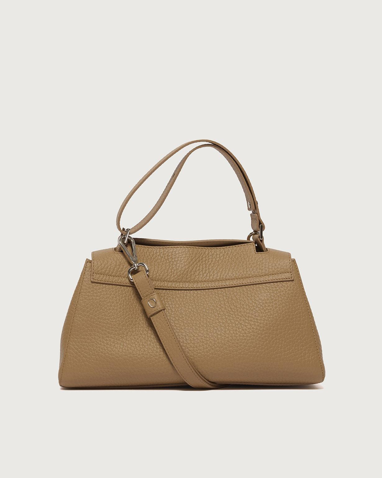 Borsa Sveva Longuette Soft in pelle con tracolla<BR/> B02159SOF BISCOTTO ORCIANI