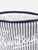 Pochette Aline soft in cotone lino con stampa a righe