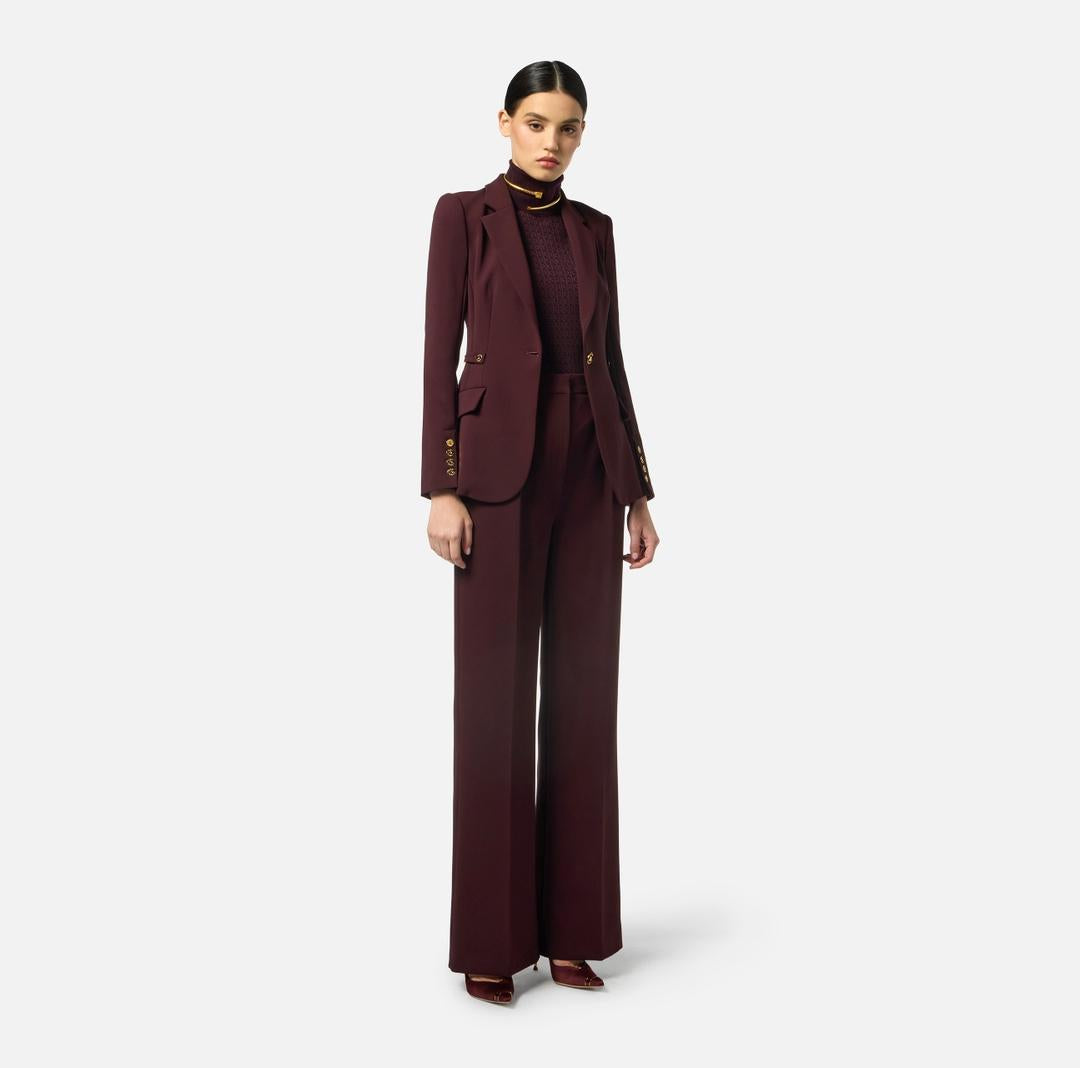 Pantaloni in crêpe con accessorio gioiello PA09956E2 EA4 ELISABETTA FRANCHI
