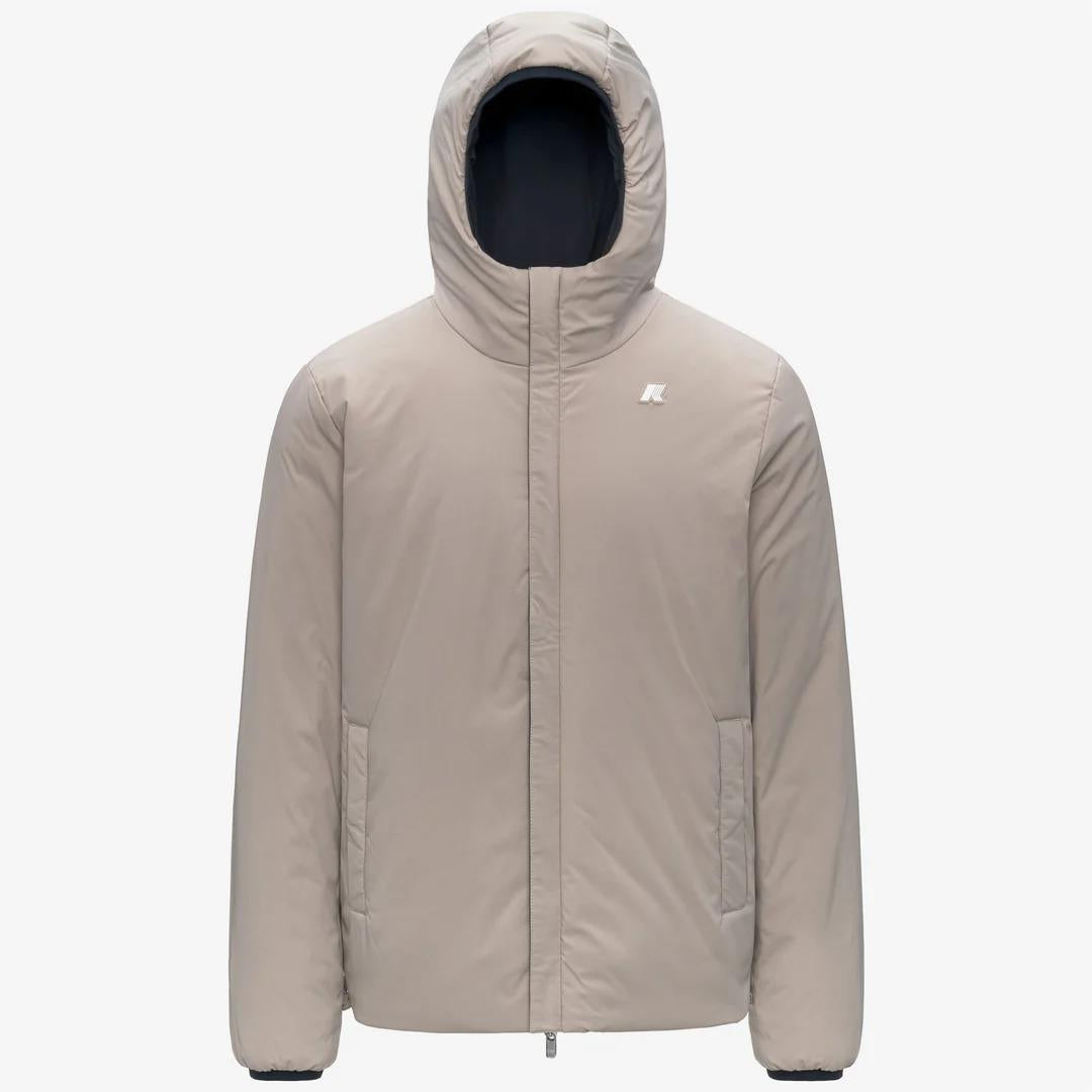 JACK ST WARM REVERSIBLE<BR/>BLUE DEPTH-BEIGE CASHMERE<BR/>Giacca corta reversibile da uomo K6128VW BBC K-WAY