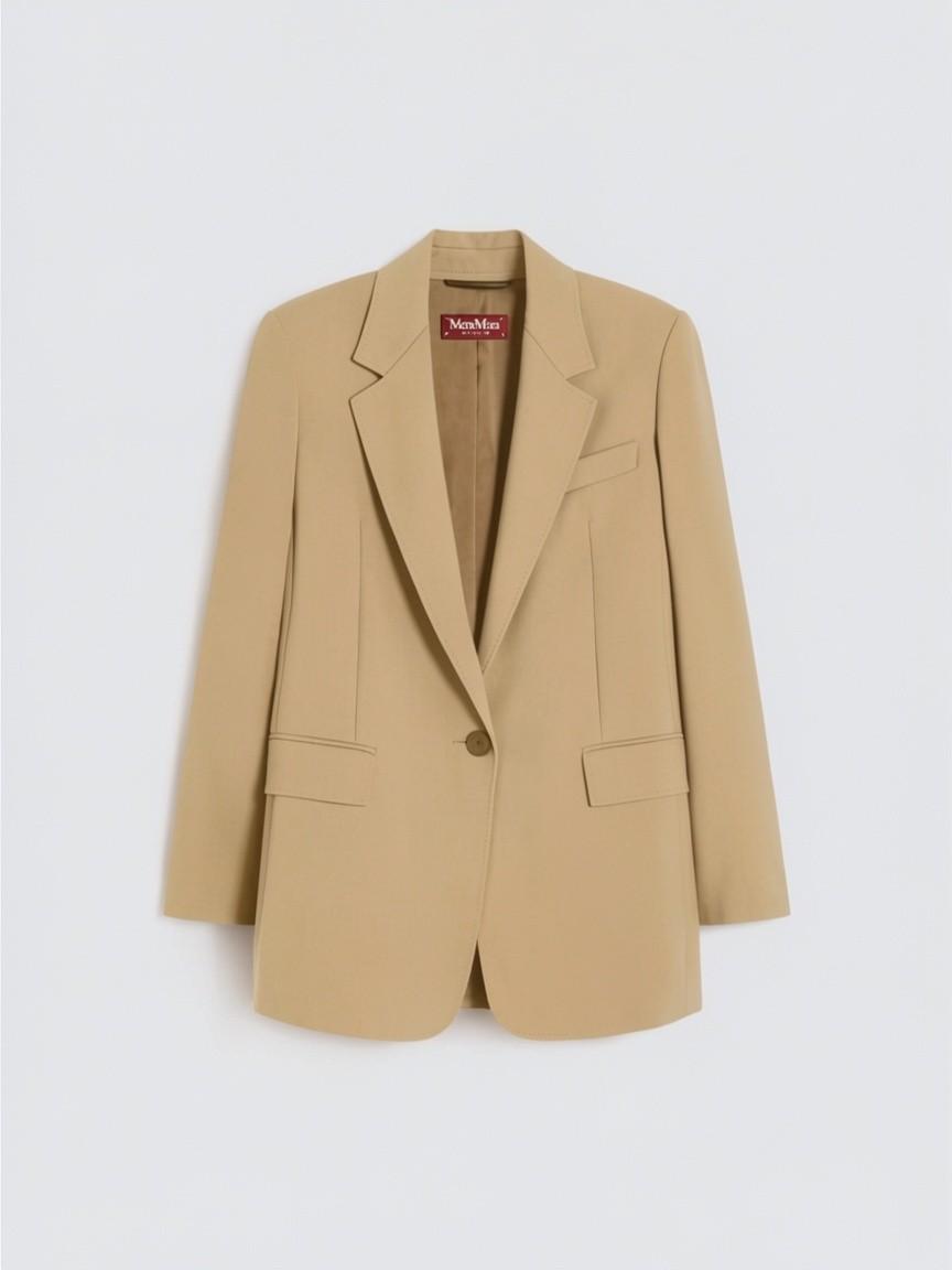 Blazer monopetto in lana stretch - Cioccolato<BR/> MSTBALCO 002 MAX MARA STUDIO