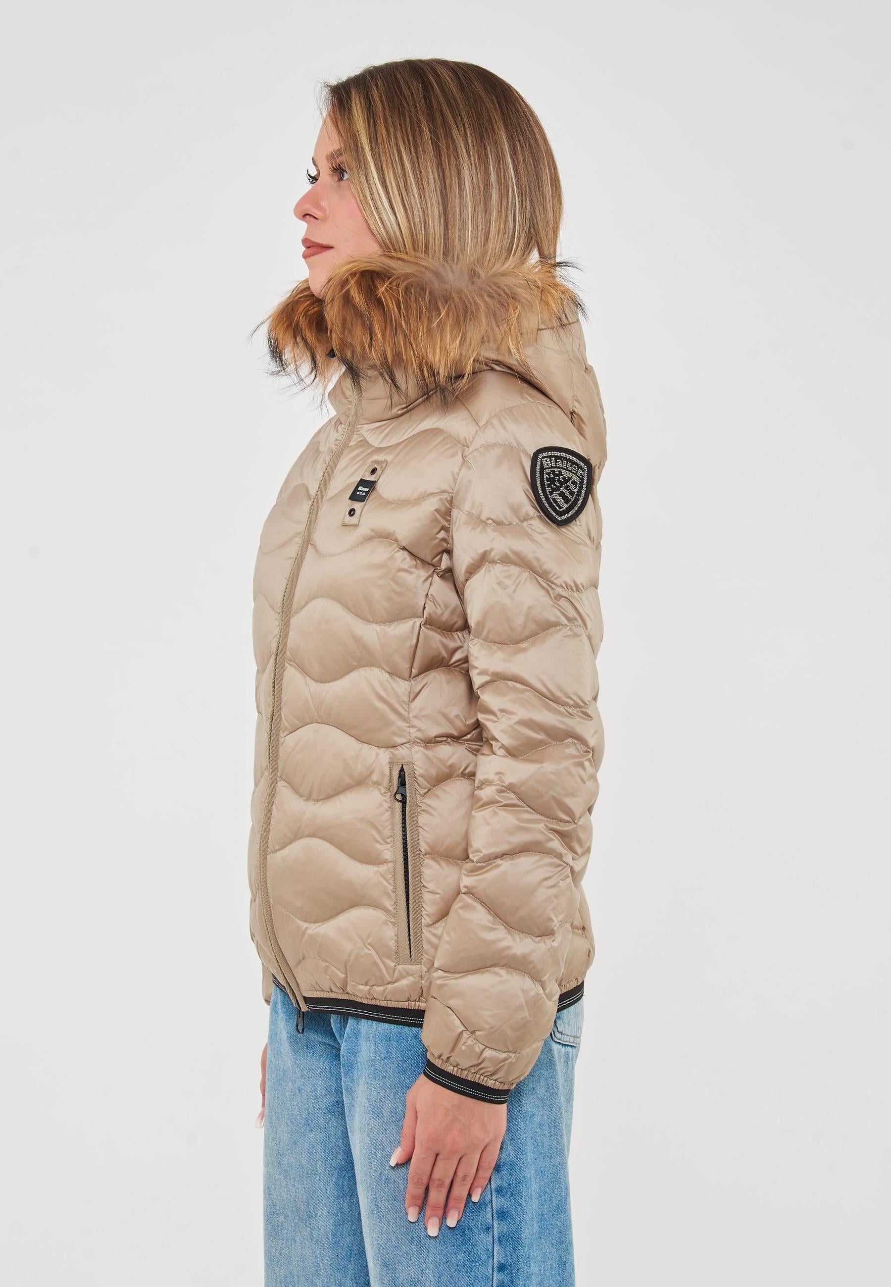 PIUMINO CON BORDO IN PELLICCIA ALDIE<BR/> BLDC03096 6047/301LT BLAUER