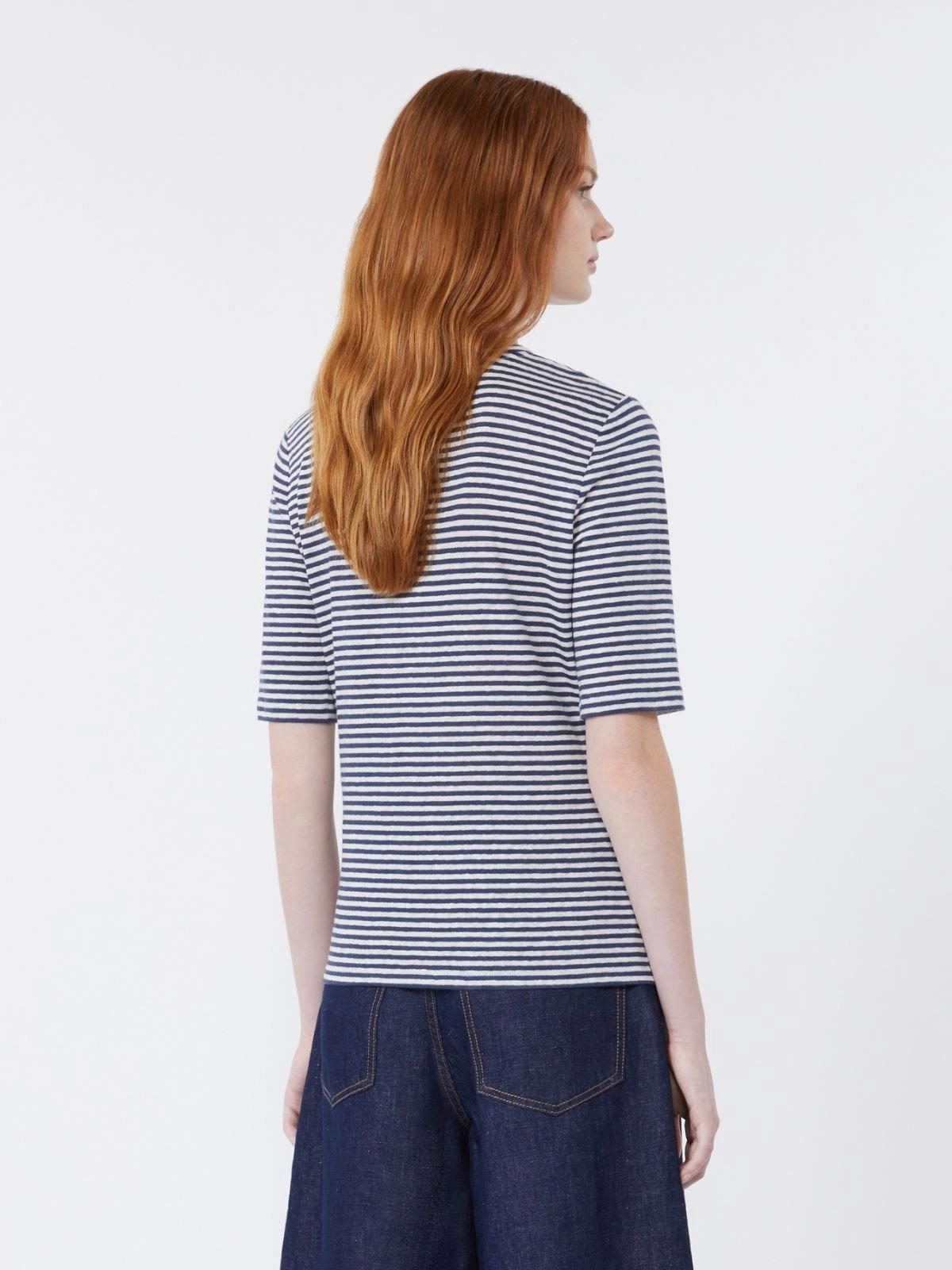 T-shirt a V in jersey di lino stretch WKDOPZIONE 008 WEEKEND