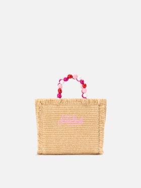 Borsa Vanity Mini Straw con manico perline<BR/> VAMI009 00347L MC2 SAINT BARTH