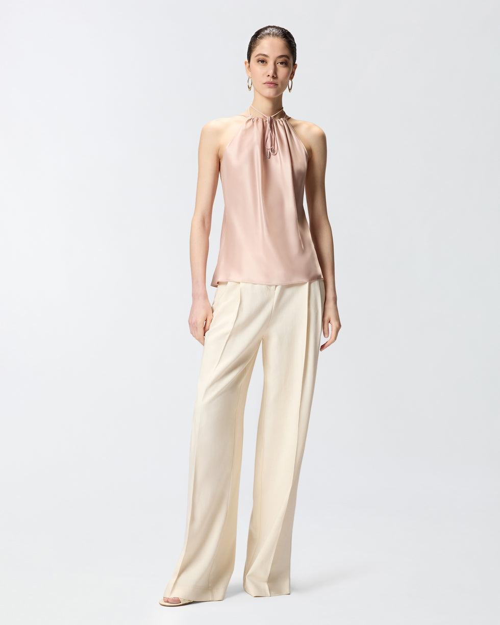 Top in satin con scollo all'americana<BR/> 106621A1Y5 Q35 PINKO