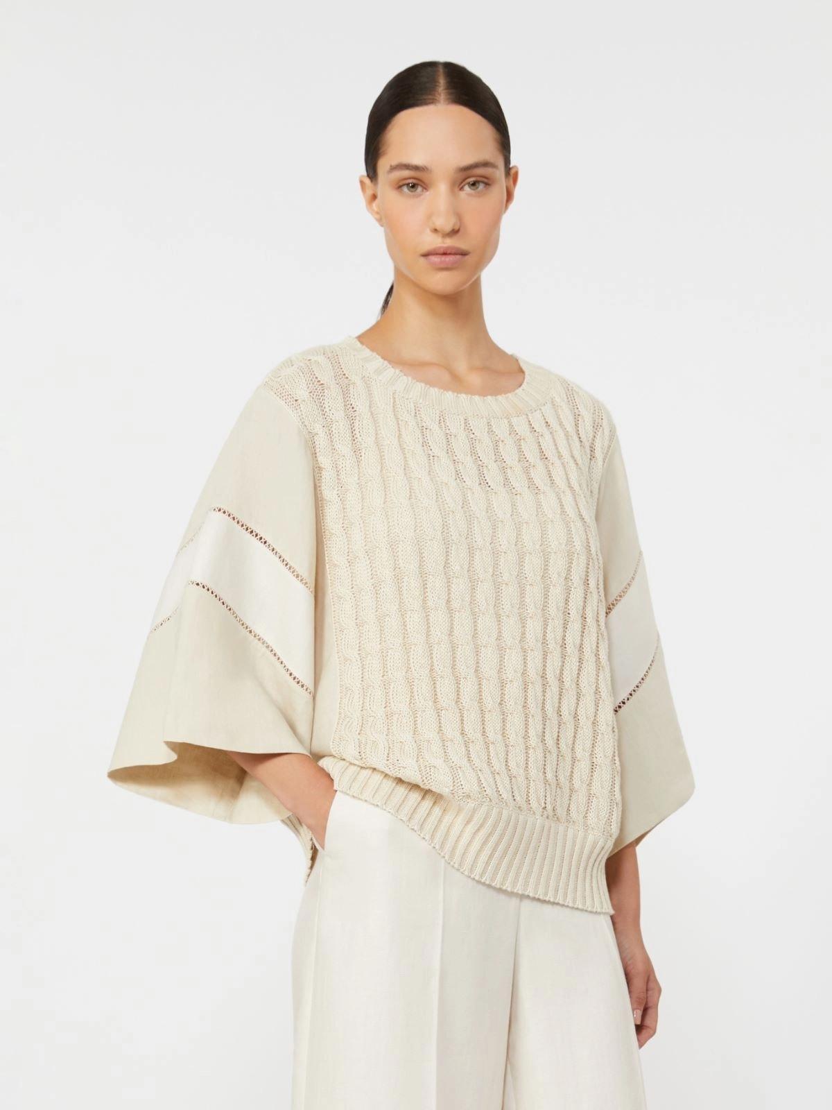 Maglia ampia in filato di lino - Beige<BR/> MXMSCATOLA 001 MAX MARA