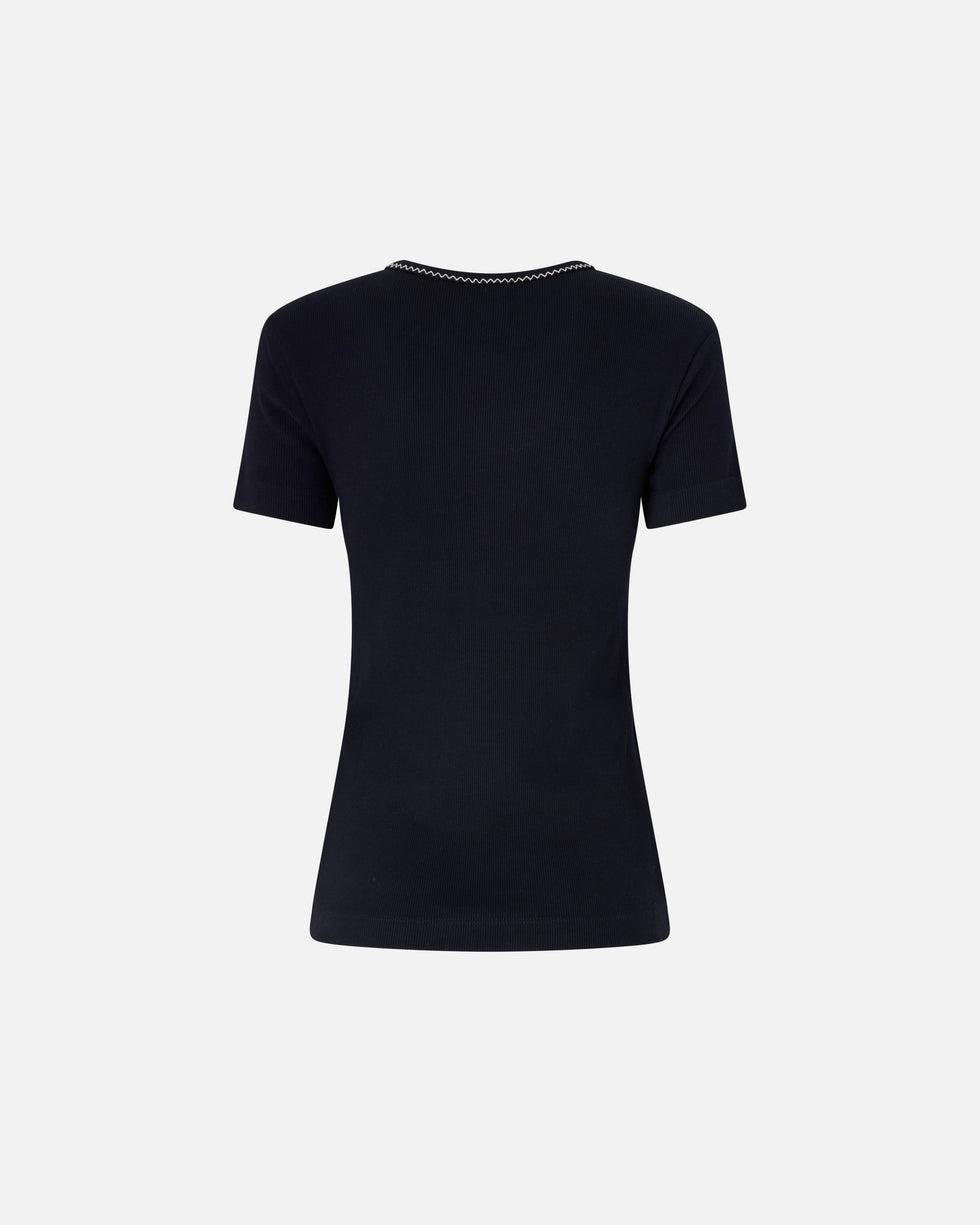 T-shirt a costine con ricamo Love Birds<BR/> 106815A3AL ZZ2 PINKO