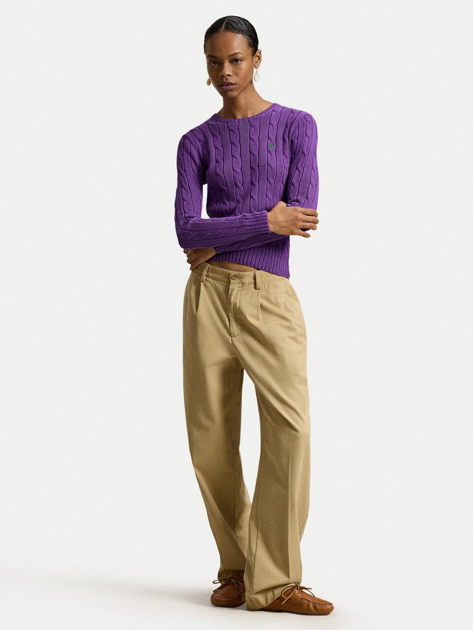 Maglia a girocollo in cotone a trecce 211971869 503 RALPH LAUREN