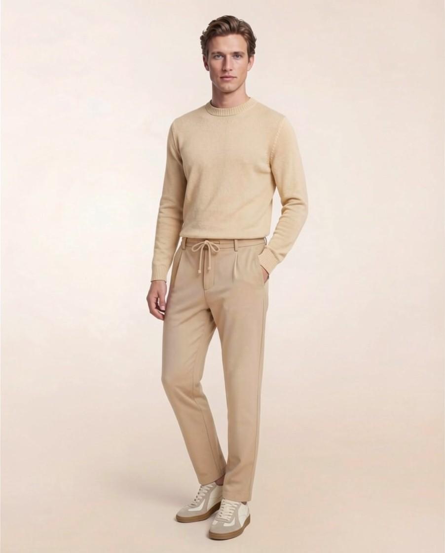 MITTE<BR/>Pantaloni carrot fit con coulisse in tela di lana elasticizzata MITTE1714 122 CRUNA