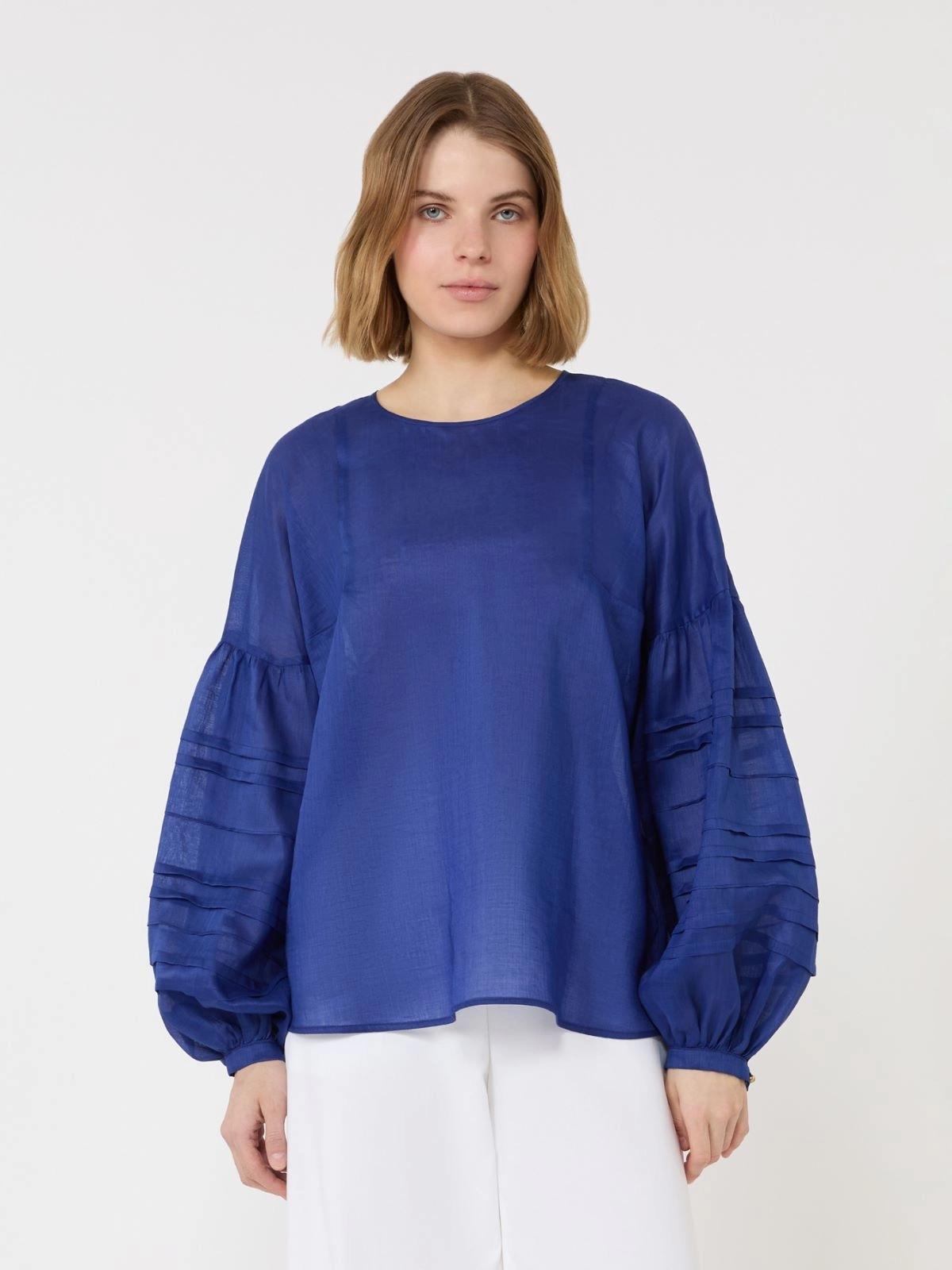 Blusa in garza ramié - Blu<BR/> MSTPAESE 063 MAX MARA STUDIO