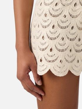 Shorts Meave in crochet con paillettes<BR/> MEA002 01719L MC2 SAINT BARTH