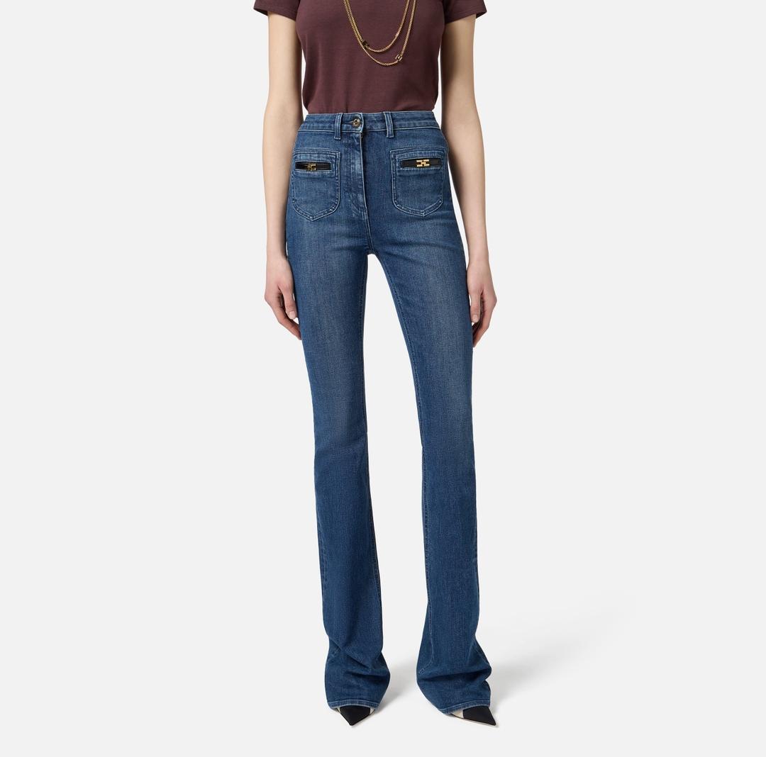 Jeans con logo gioiello PJ12N56E2 104 ELISABETTA FRANCHI